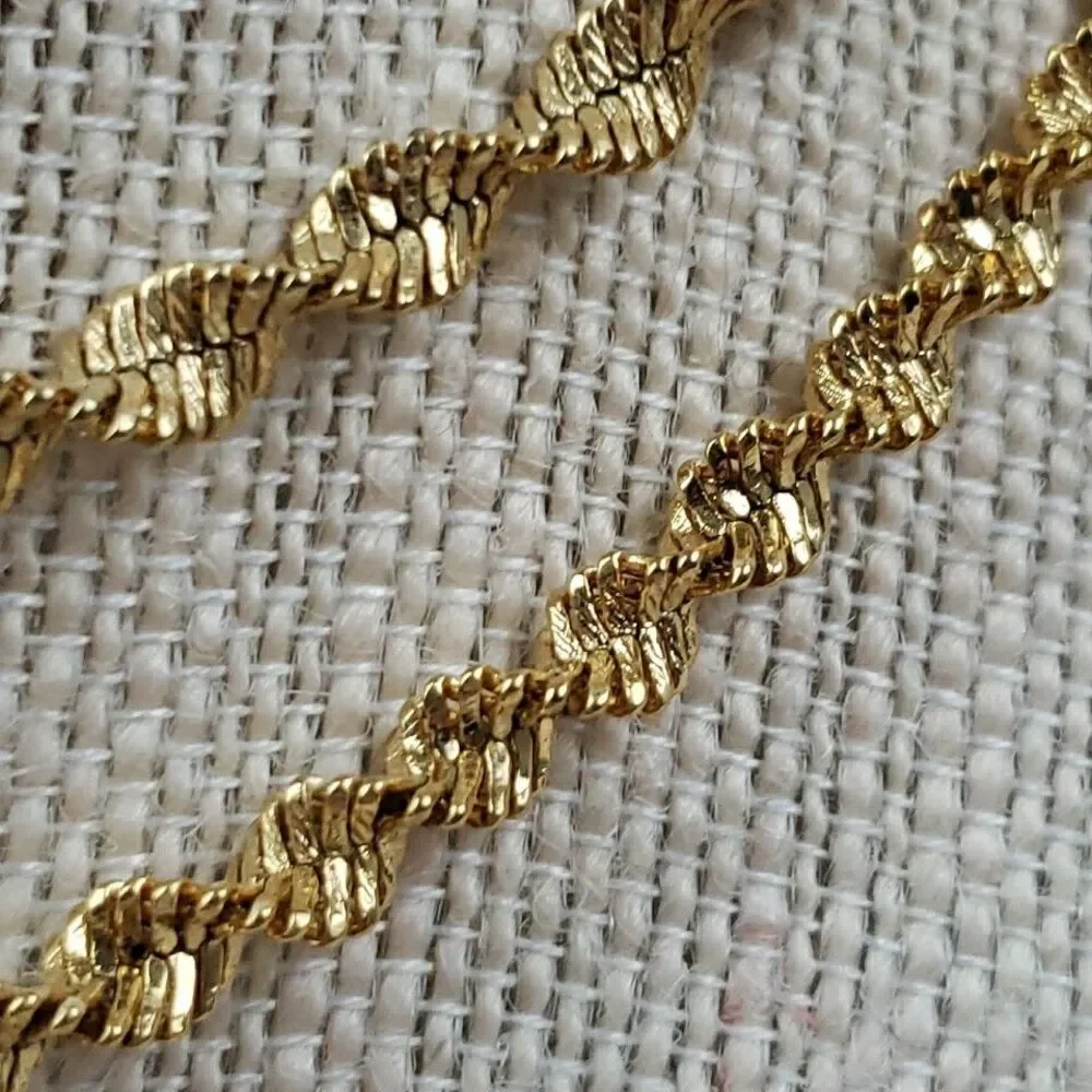 VTG Napier Sparkly Faceted Twist Rope Chain Necklace 28